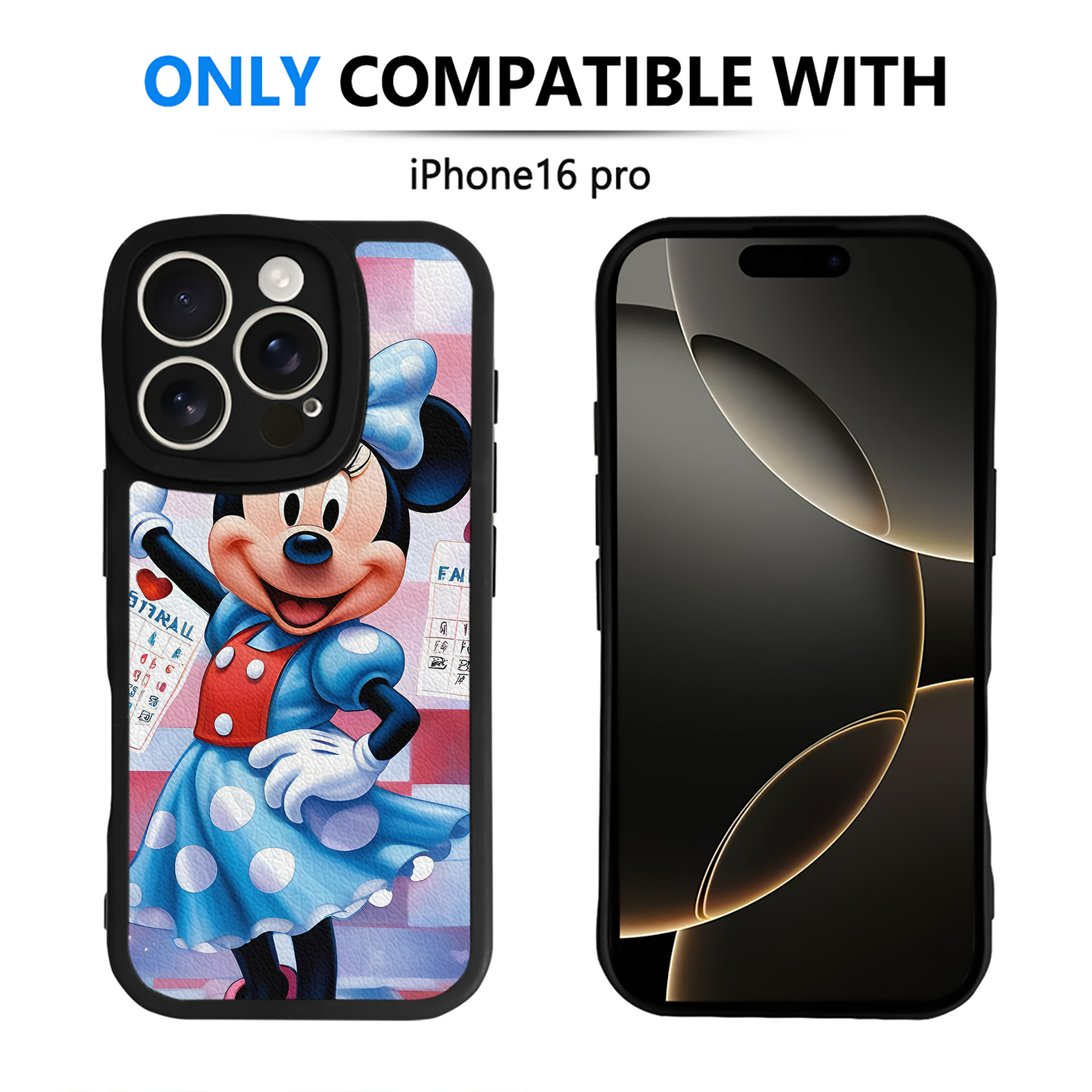 （画像用） ミッキーマウス Mickey Mouse 【iPhone 16シリーズ対応】シリコンスマホケース（レザー調） 材質：シリコン